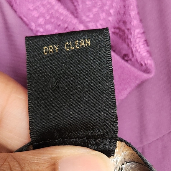 Nicole Miller Purple Silk Halter Deep V-neck Cowl Back Bubble Hem Dress/US 6 - Picture 6 of 16